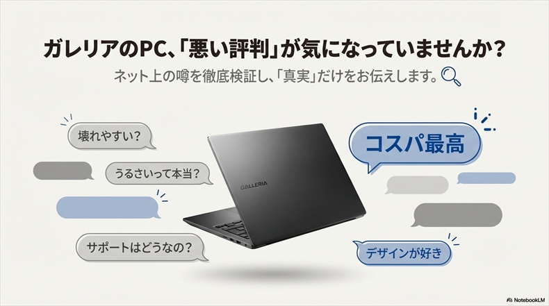 ガレリア（GALLERIA）のノートPCの評判