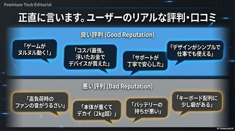 ガレリア ノートPCの評判・口コミ