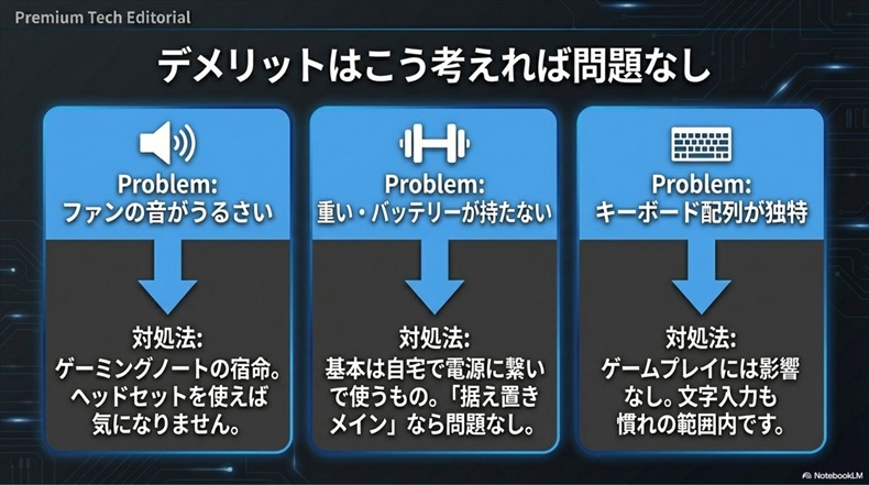 ガレリア ノートPCのデメリット克服方法