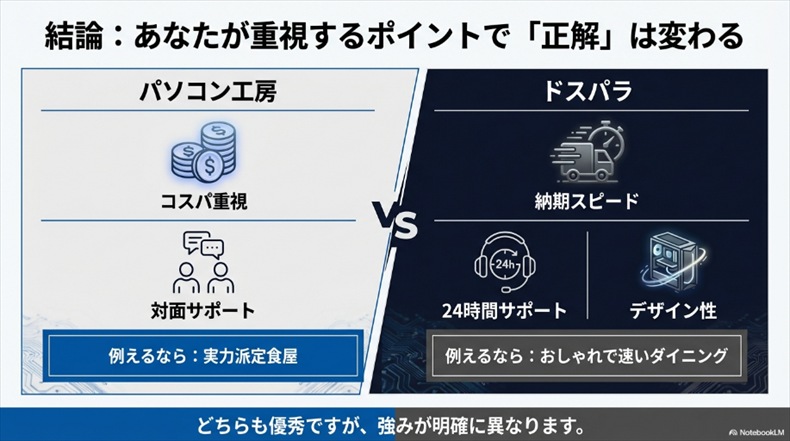 パソコン工房とドスパラはどっちがいい?