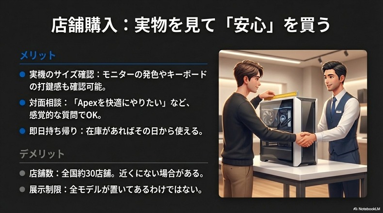 ドスパラの店舗購入のメリットとデメリット