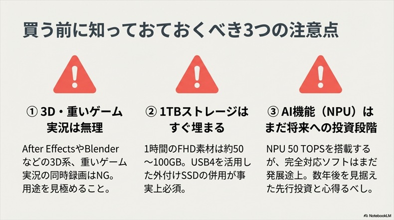 GALLERIA DL9R-IG-C4A動画編集 注意点