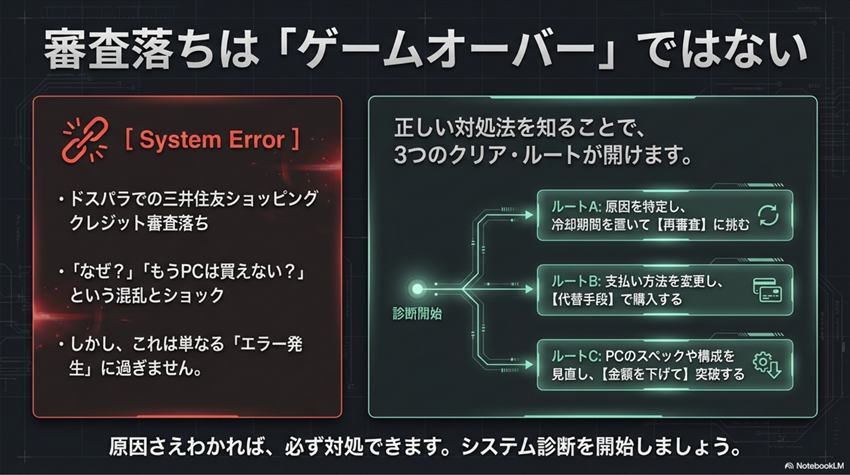 ドスパラ三井住友の審査に落ちた再審査