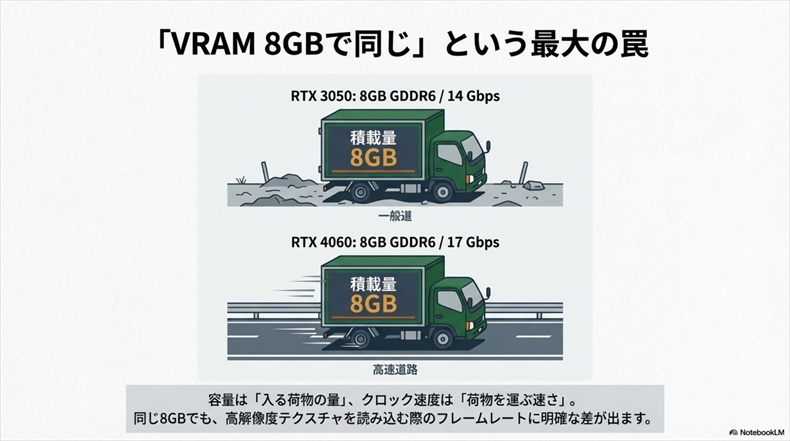 RTX 3050とRTX 4060VRRAM8GB