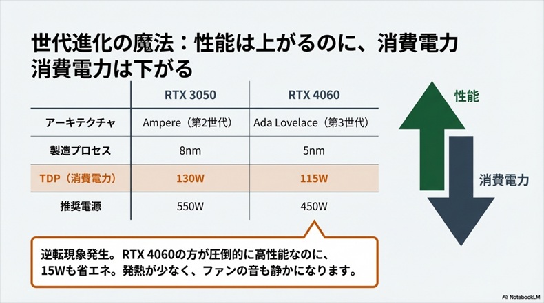 RTX 3050とRTX 4060世代差