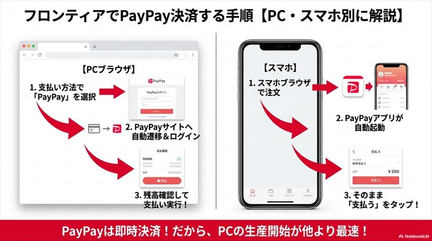 フロンティアでPayPay決済する手順