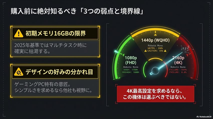 GALLERIA XA7R-R57（Ryzen 7 7700搭載）デメリット